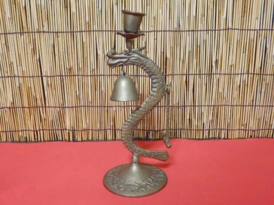 龍のロウソク立て 古美術