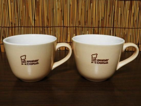 ミスタードーナツ 厚口マグカップ（ベージュカラー） 2個セット