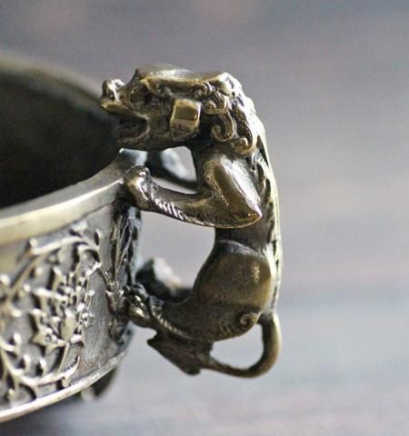 香炉 龍 鳳凰 白菜 獅子双耳 バッタ 銅香炉 銘あり 小物入れ