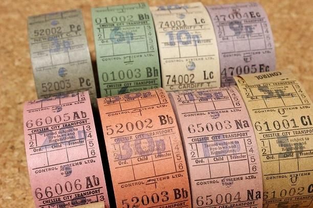 ⑨】ヴィンテージ【バスチケット】【ロール】海外チケット(ロール