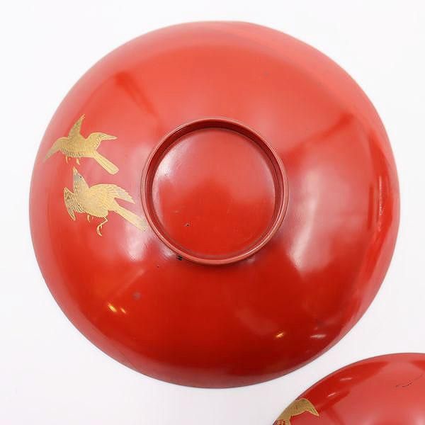 朱塗り 盃 平盃 小椀 酒器 No.3 古美術 古道具 アンティーク 朱塗り 盃