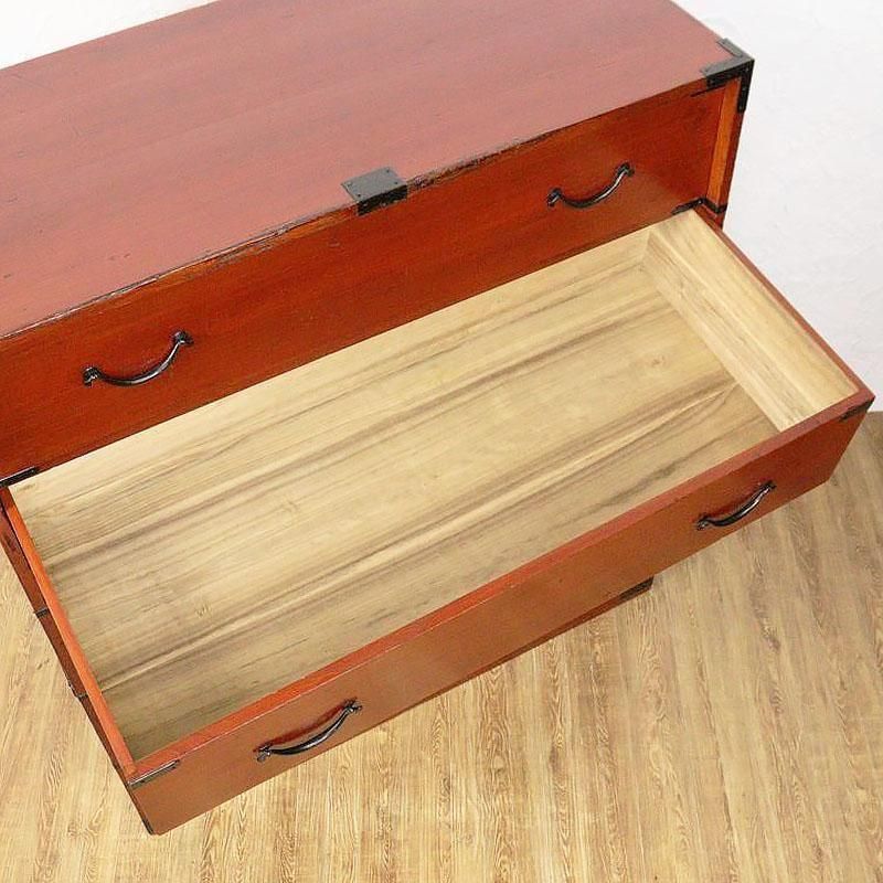 和箪笥 総桐閂付き 大正 朱和箪笥 三尺 アンティーク