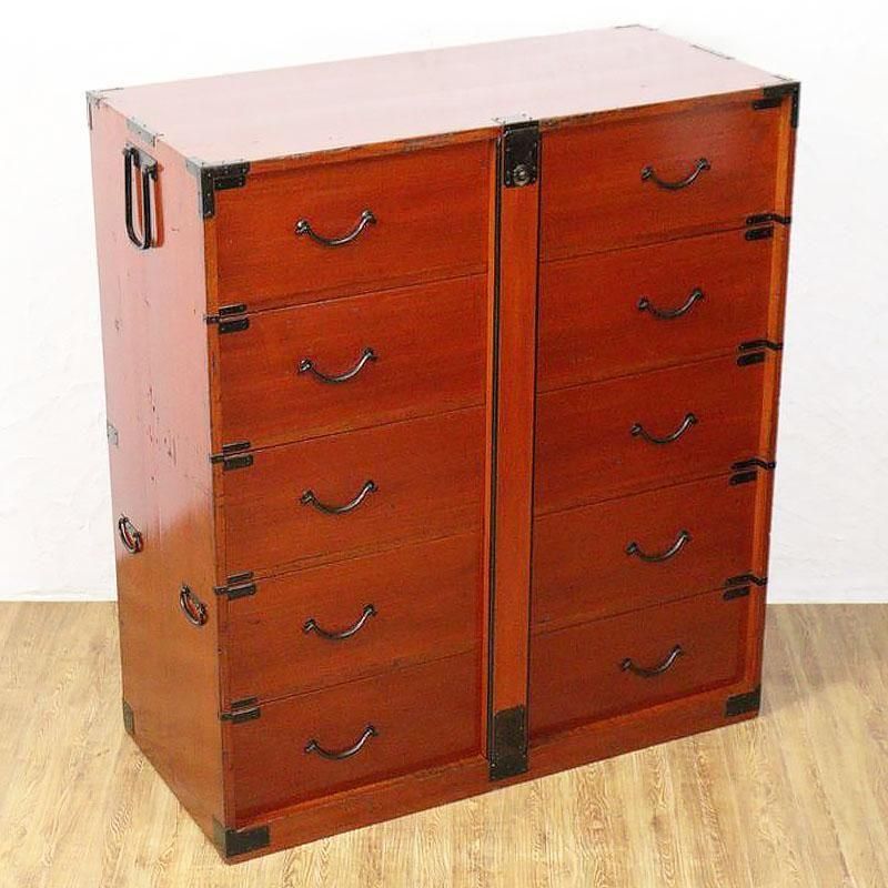 和箪笥 総桐閂付き 大正 朱和箪笥 三尺 アンティーク