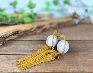 九谷焼 風鎮 掛け軸用 青粒+金花詰(傑作) 小玉-百華園