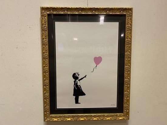 Banksy - Girl with balloon PINK WCP COA付 BANKSY Girl with Balloon