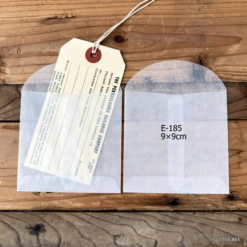E-185 USA グラシン封筒 L 正方形 9×9cm - LITTLE BEE リトルビー