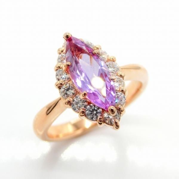 インペリアルトパーズ ダイヤモンドリング ITZ 1.05ct D 0.45ct K18PG