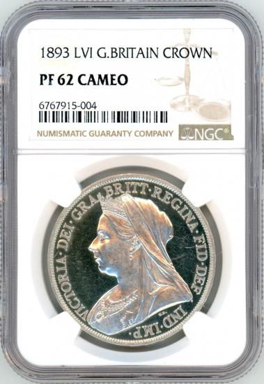 イギリスクラウン銀貨 ヴィクトリア・オールド 1893年 PF62CAM