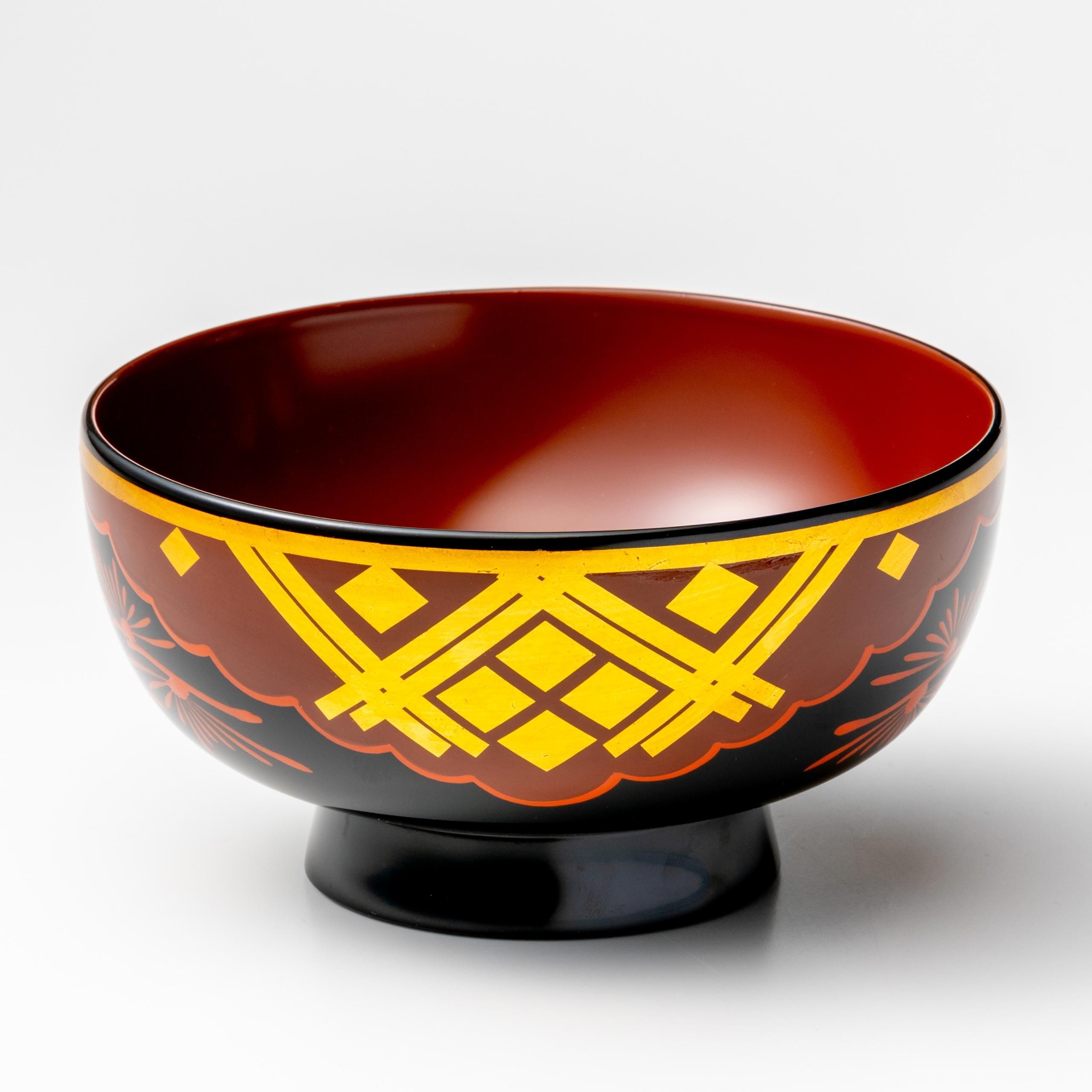 未使用品 秀衡塗 丸三漆器 蓋付き 汁椀 5客セット 25カ124 未使用品 秀