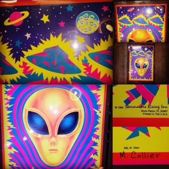 激レア 70's ヒッピー マリファナ ブラックライト ポスター ネオン 激