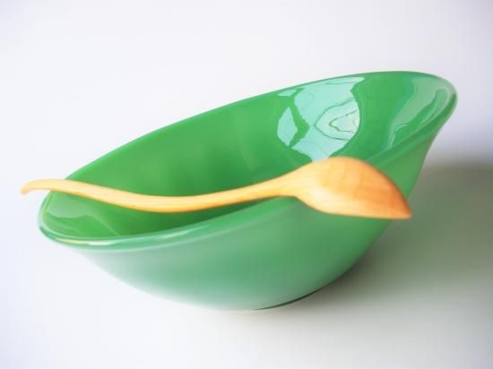 a992 【未使用】ガラス茶碗 『翠玉』耐熱 新倉晴比古 茶道具 硝子 義山