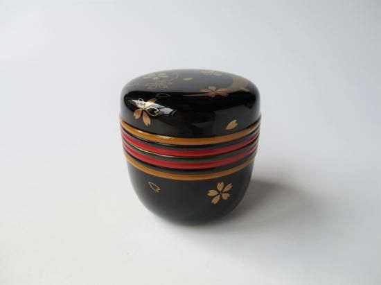 雪月花蒔絵 胴独楽筋 大棗 (共箱)二代 山下甫斎 - 茶道具販売 栗林園