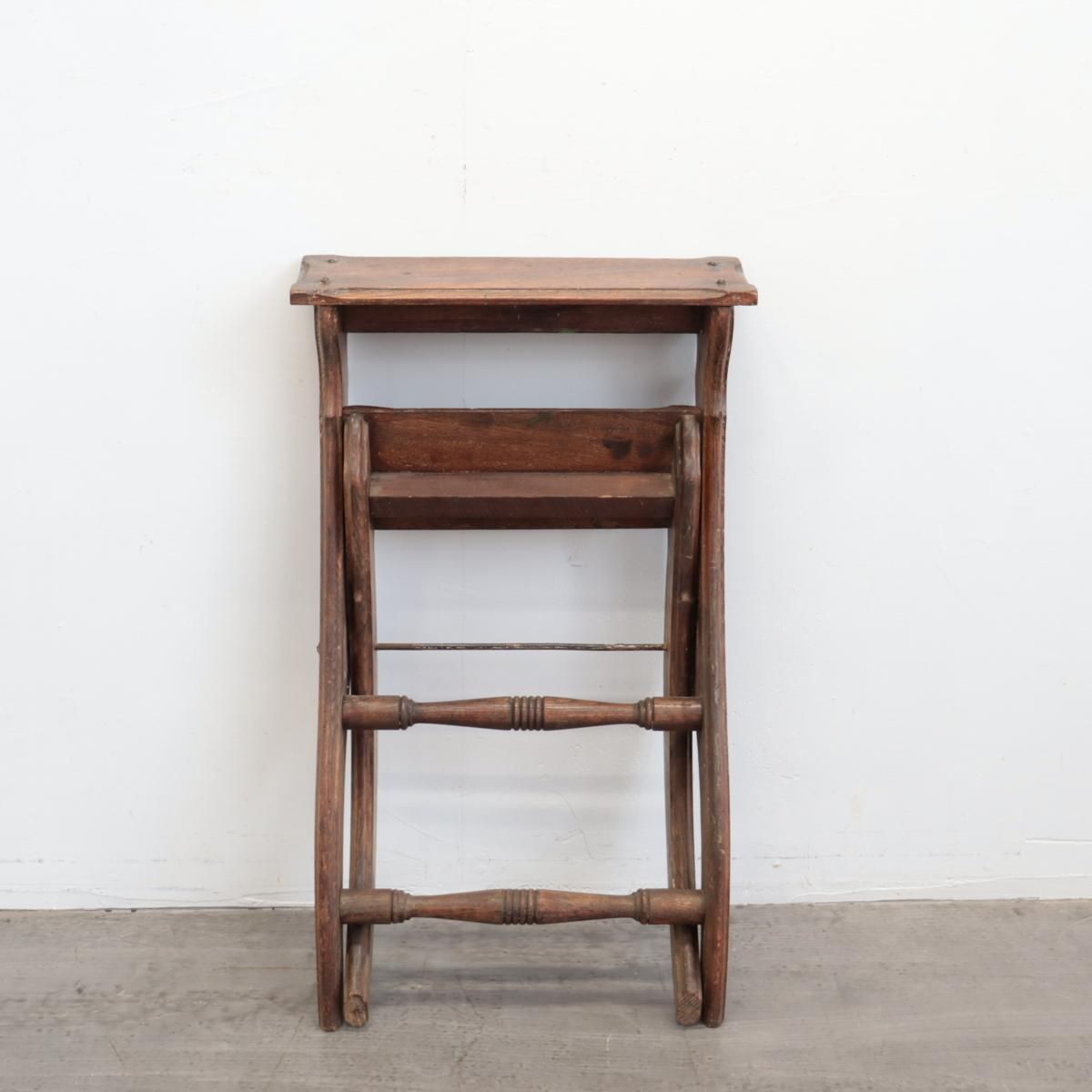 4078 アメリカ アンティーク 1920-30s 脚立 木製ラダー 店舗什器