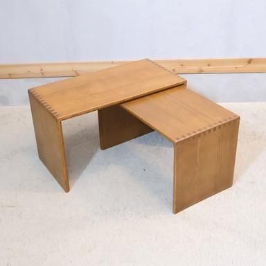 お盆セール カンディハウス Hock オーク材 ネストテーブル 仕上済 お盆