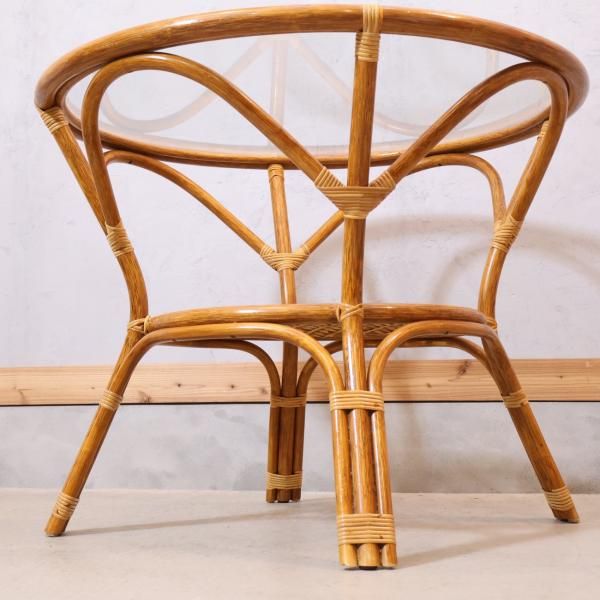 Kazama カザマ ラタンテーブル・サイドテーブル 丸型 籐家具 kazama