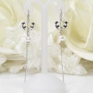 K10WG・淡水パール パンダ＆パールアメリカンピアス - DIAN POOL