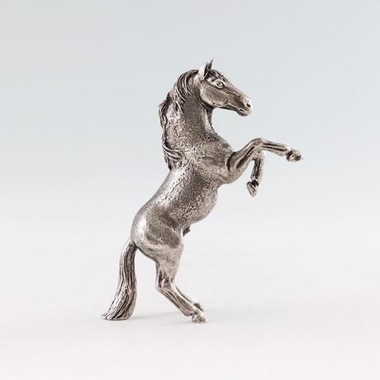 錫 置物 干支 立ち馬（午）-SERU- 黒漆加工 [No.186B-7-1]｜薩摩錫器工芸館