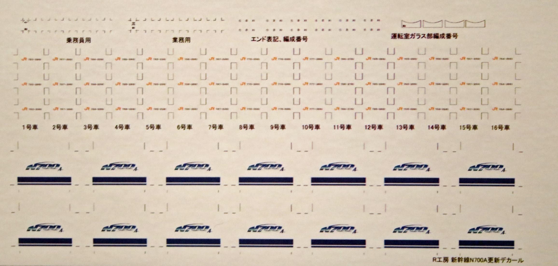 700系 X1編成デカール
