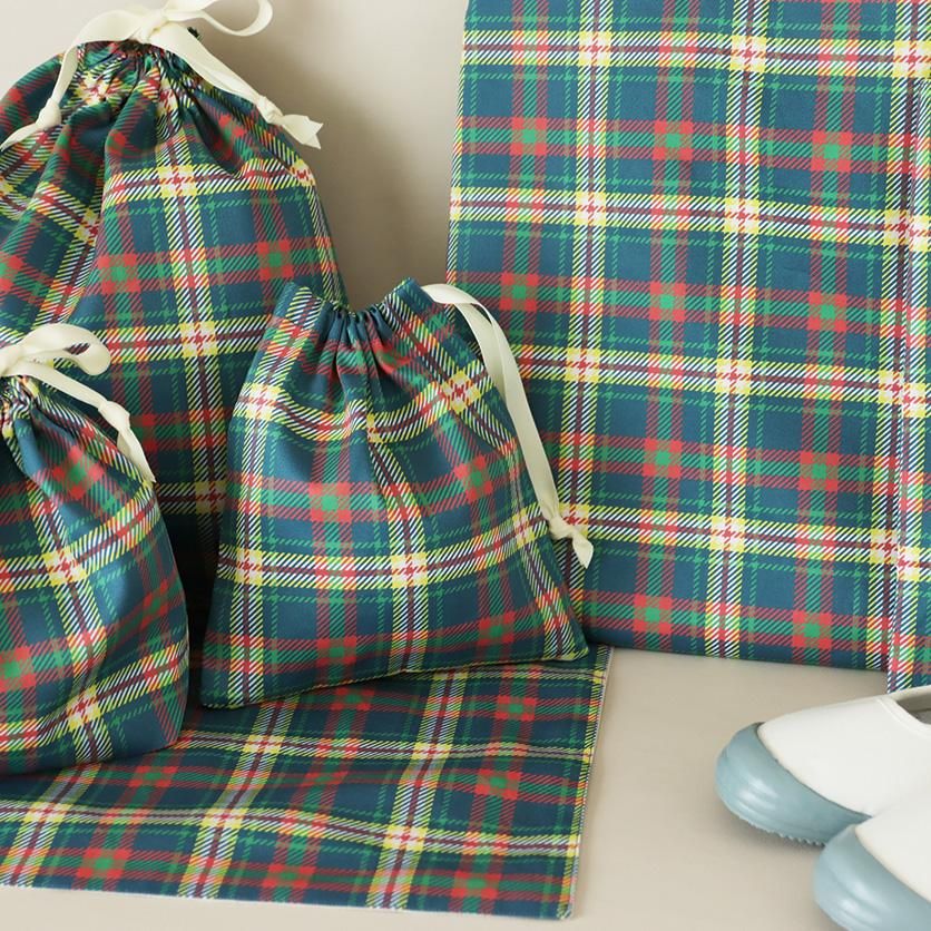 入園・入学グッズ手作りキット（6点セット）タータンチェック冬色