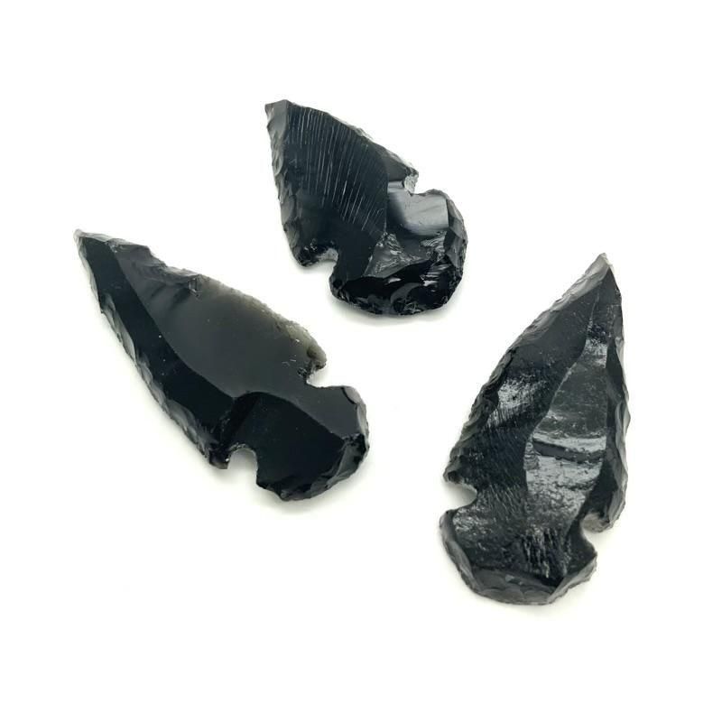 黒曜石 矢じり 3個セット 】 黒曜石 オブシディアン 矢じり 天然石