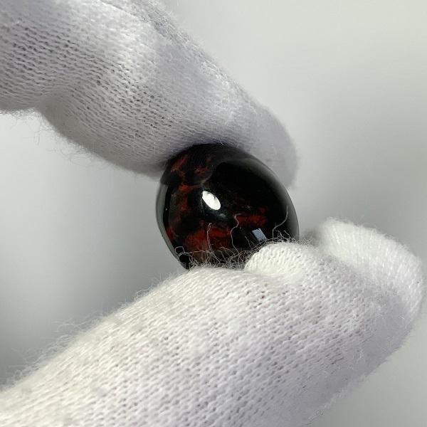 研磨品 十勝石玲瓏 グリーンベースオーロラ レインボーオブシディアン