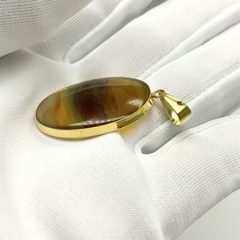 めのう ペンダントトップ/K18 】 瑪瑙 メノウ agate アゲート 天然石