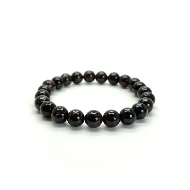 黒平産黒水晶 AAA ブレスレット 8mm玉 】 モリオン 山梨県 黒平鉱山 黒
