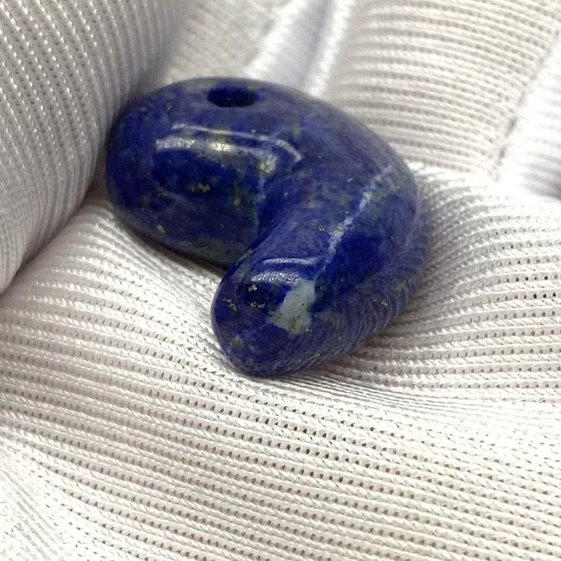 ✳希少お宝勾玉‼️ ラピスラズリ黄鉄鉱ピカピカ色彩良好本物