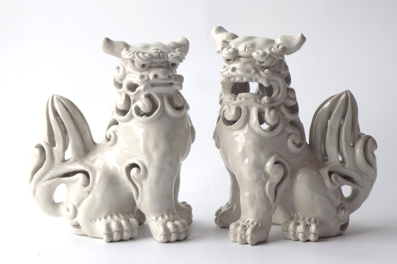 育陶園獅子 | 透かし彫り乳白 - 育陶園 やちむんの窯元｜沖縄の陶器 和