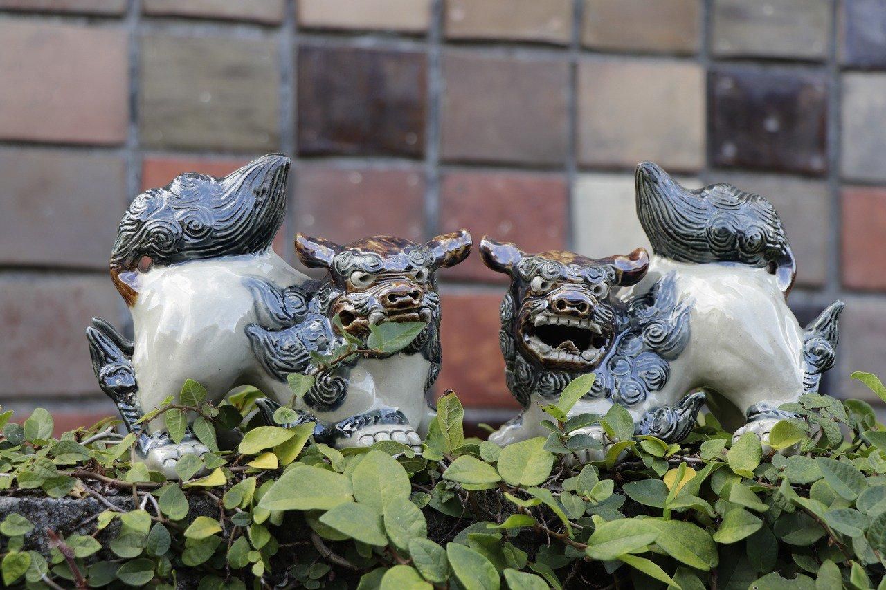 武士の絵 陶器製 花瓶 獅子持ち手付き 九谷焼 【公式通販】