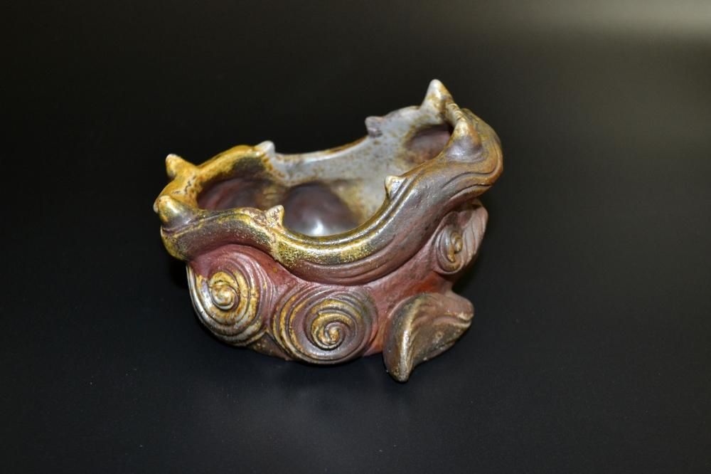 備前焼森脇弘行霊芝手造宝瓶蟹張煎茶道具