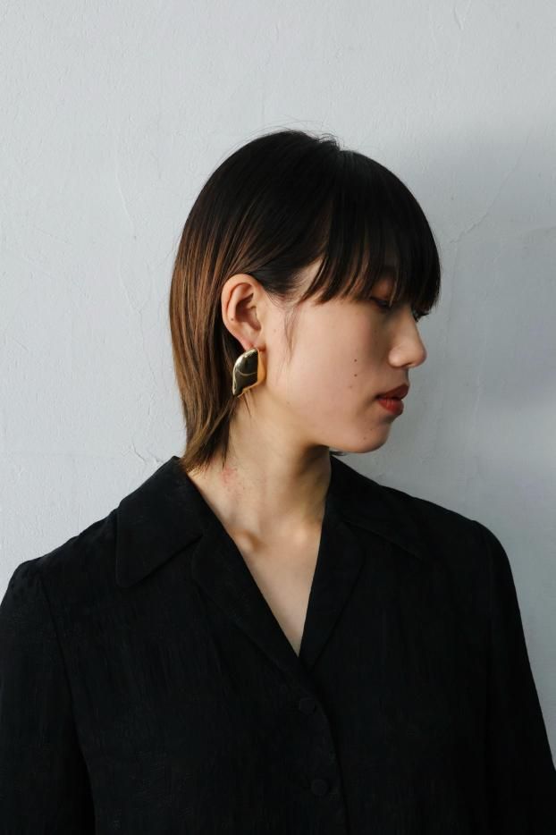Mame Kurogouchi：Organic motif Brass Earrings - GOLD - ORANN