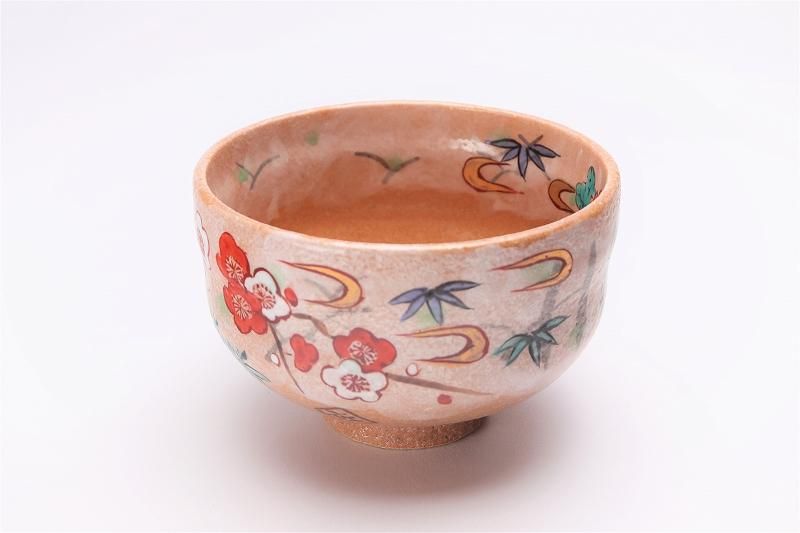 田庄陶苑 錦春秋 抹茶碗(木箱付)