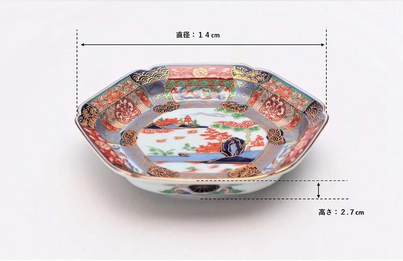 幸楽窯 錦色絵山水銘々皿