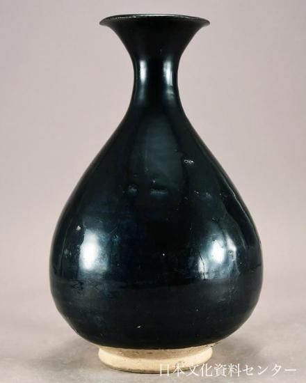 壺屋焼.19世紀.黒釉髪油壺 壺屋焼.19世紀.黒釉髪油壺