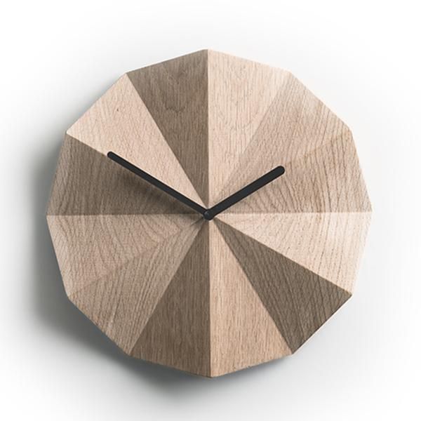 LAWA DESIGN | デルタ クロック オーク 黒針 - ローガンアトリエ