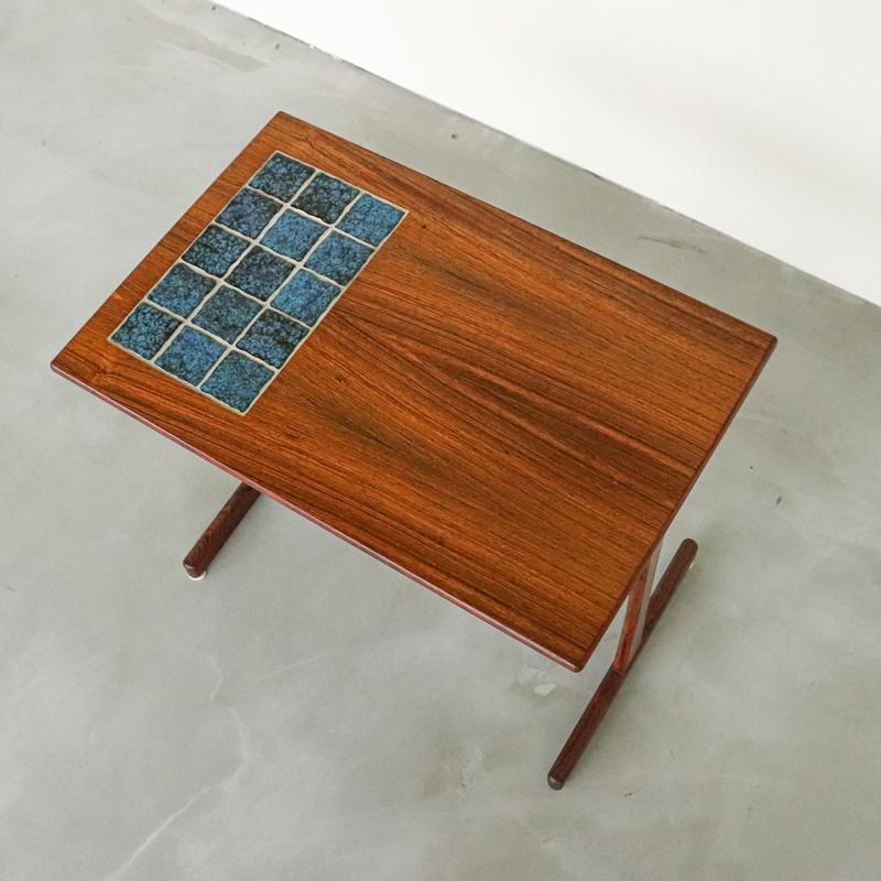 北欧ヴィンテージ タイルトップサイドテーブル デンマーク製