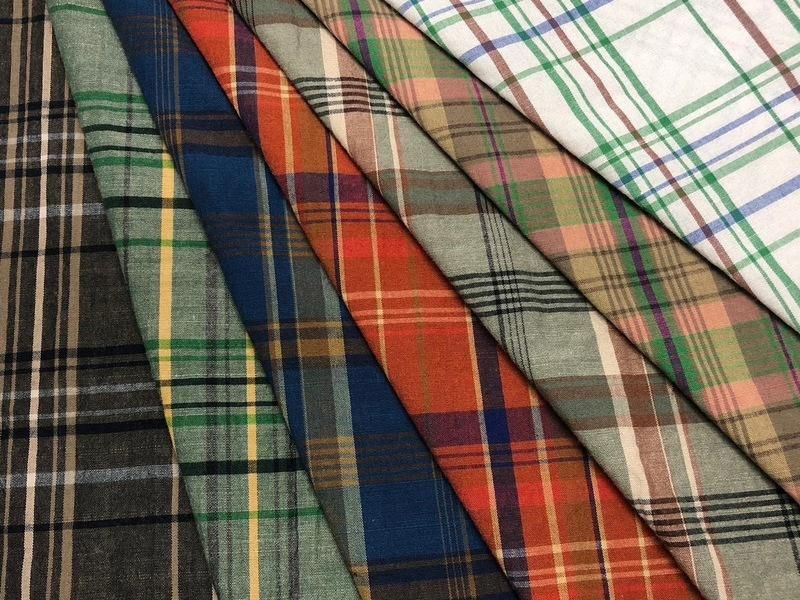 コットンマドラスチェック | 洗い晒し風 - mulberry fabric