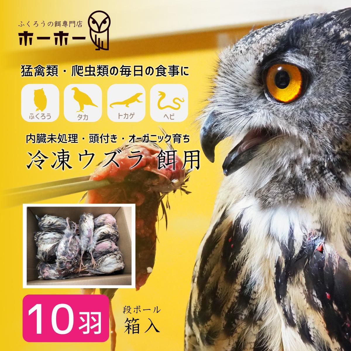 ウズラ10羽餌用 頭付き内臓未処理 オーガニック育ち【冷凍配送】