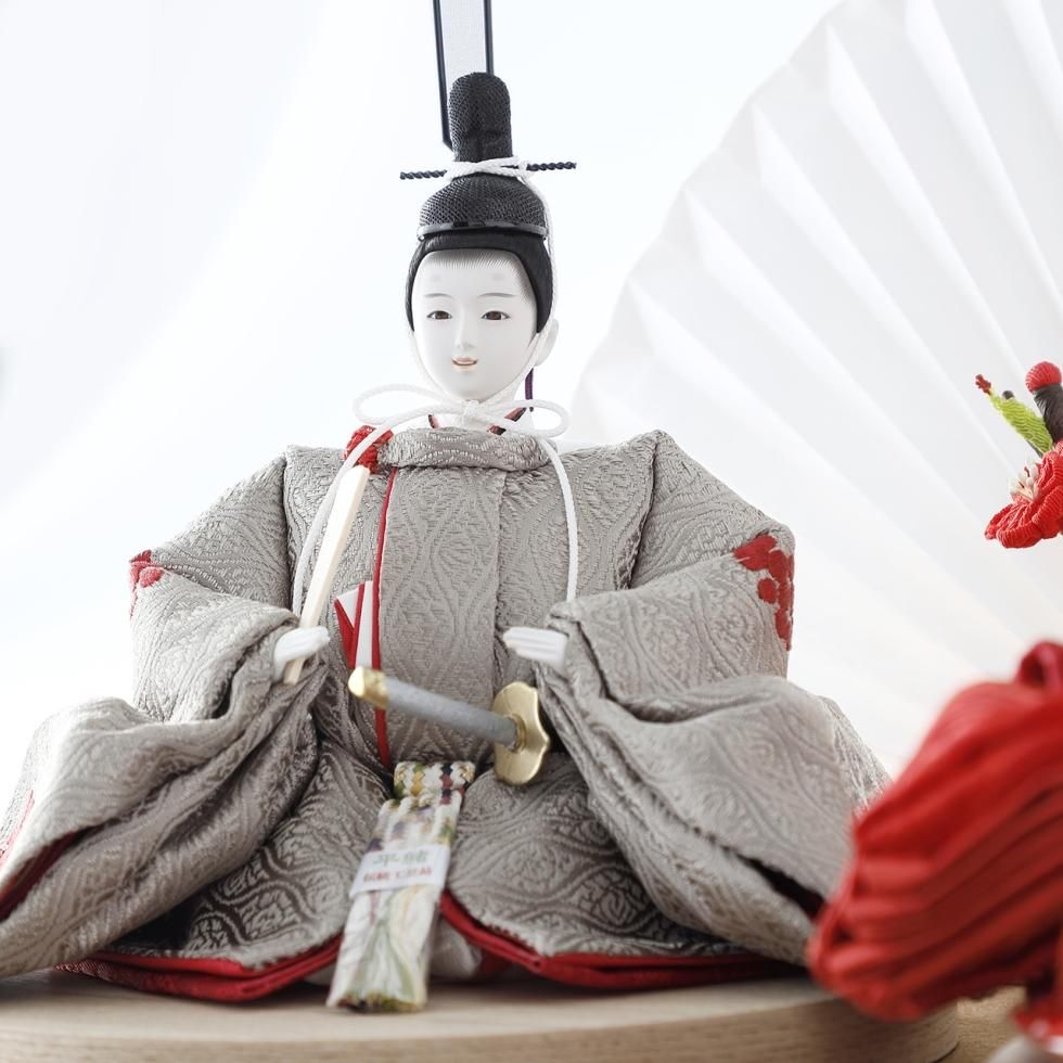雛人形（ひな人形）「紅」｜秀叡作 親王飾り｜コンパクトで人気な