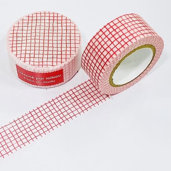 倉敷意匠計画室 mitsou(ミツ) マスキングテープ 格子・レッド 45650-05