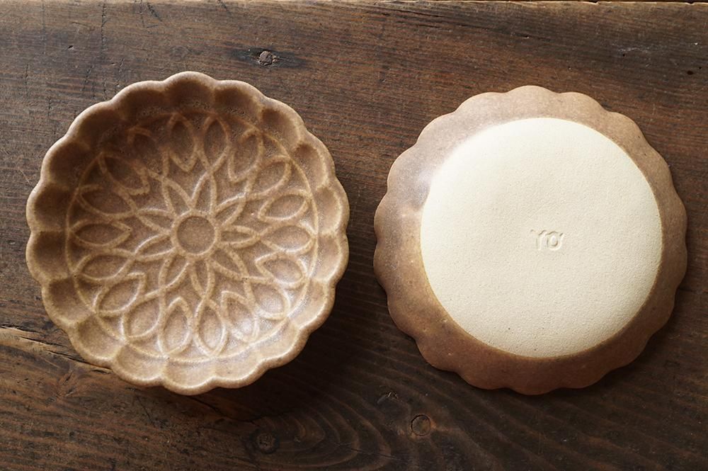 リ9 ココア アメリカンパイのお皿a - 益子焼の小さな窯元「よしざわ窯