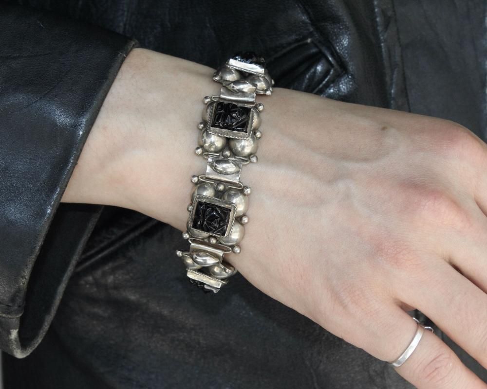 ヴィンテージ シルバー チェーン ブレスレット【TAXCO MEXICO 1950's