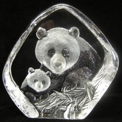 ☆Mats Jonassonマッツ・ジョナサンWild lifeクリスタルガラス/パンダ