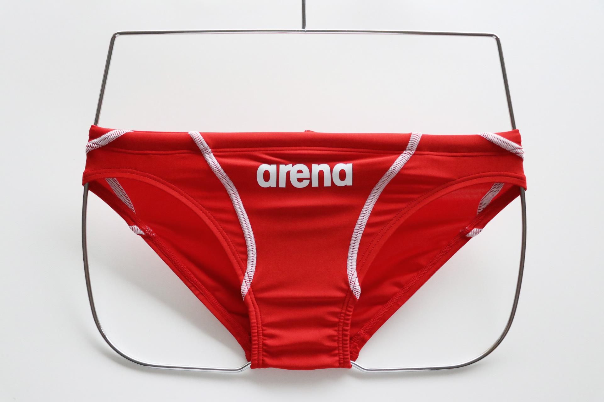 競パン 半ケツ 競泳水着 赤