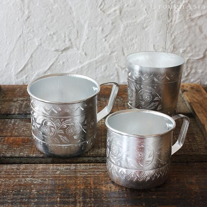 タイ｜タイ模様のアルミ製マグカップ（300ml）/暑い夏の冷え冷え