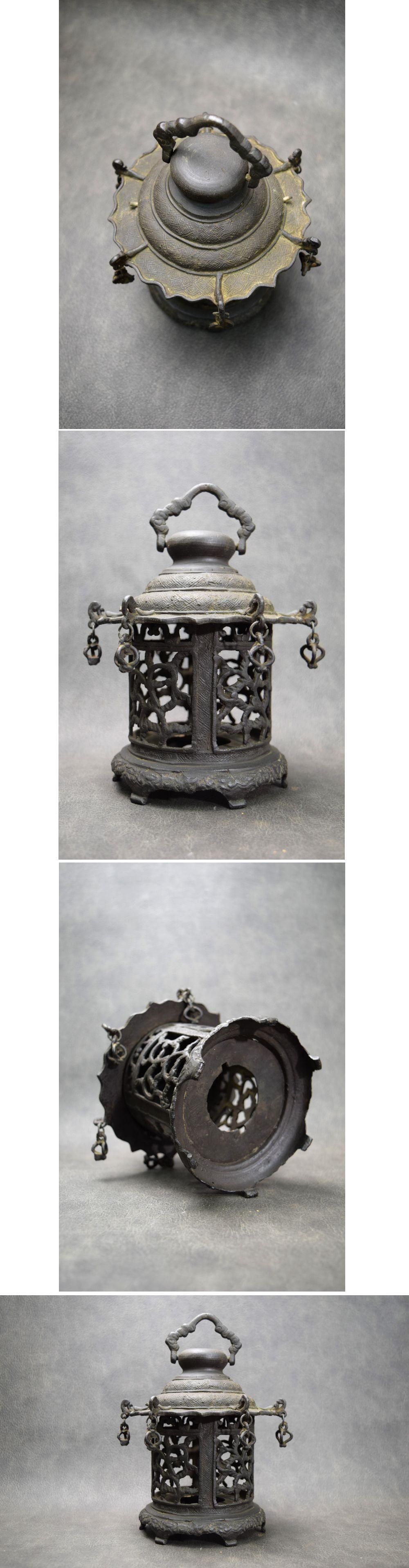 古民具 古銅製 行燈灯芯入れ C R8113 古民具 古銅製 行燈灯芯入れ C R8113