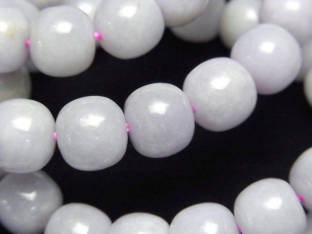 ビルマ産ラベンダー翡翠（ジェイダイト） セミラウンド10mm
