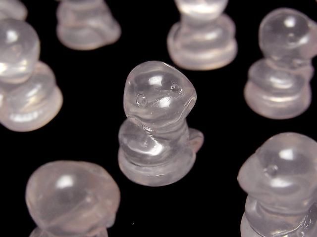 ローズクォーツ へび（ヘビ・蛇・巳）モチーフ 17×12mm 【穴なし】 1個