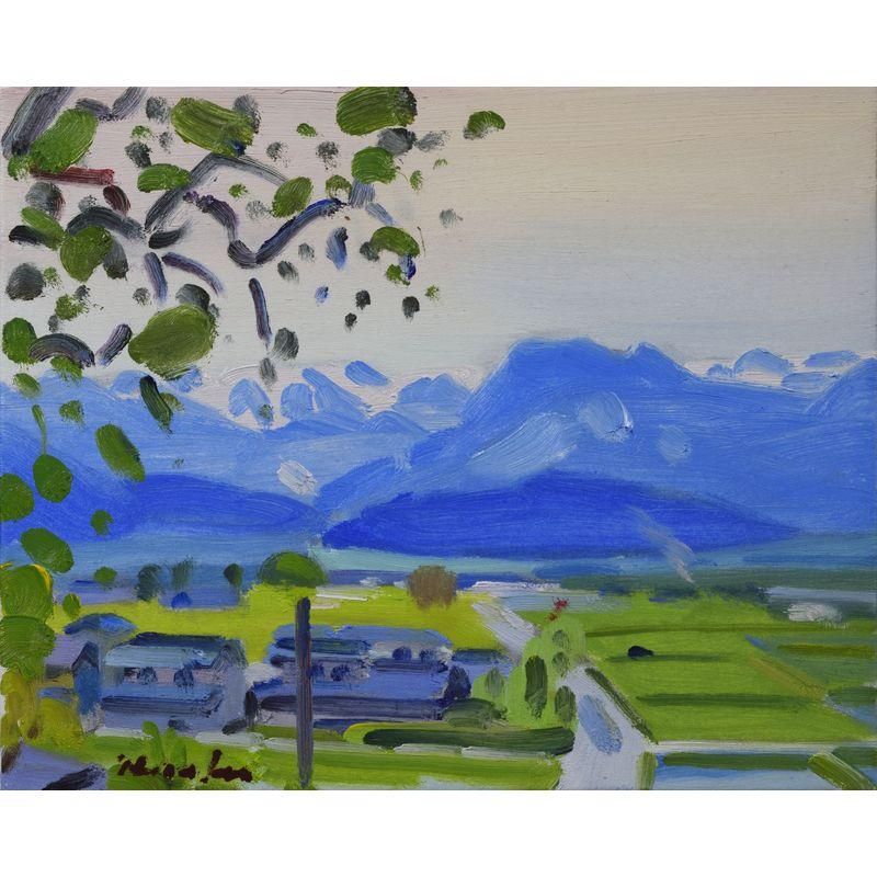 才村 啓 「新緑の安曇野」 油彩3号 - 一枚の繪オンラインショップ